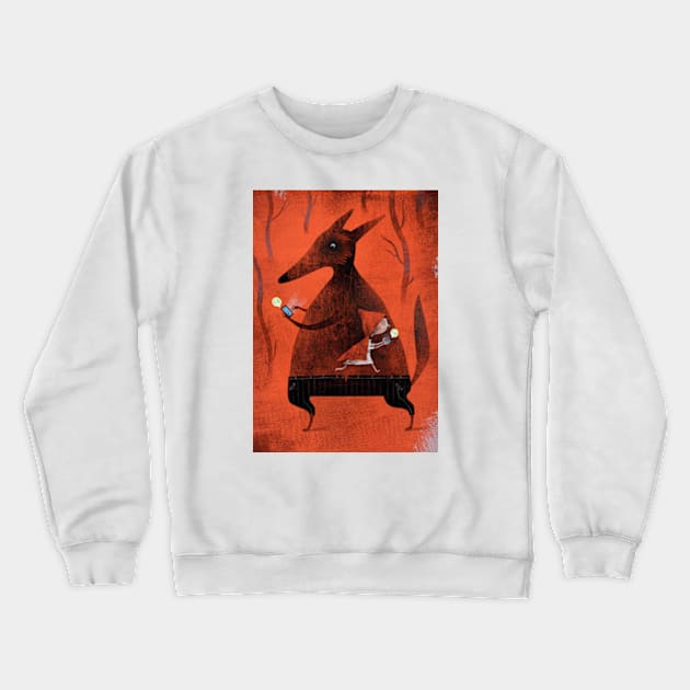 Whatsapp little red riding hood Crewneck Sweatshirt by Luis San Vicente 